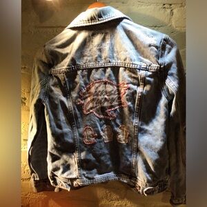 Vintage Old Navy distressed Embroidered Denim Jacket